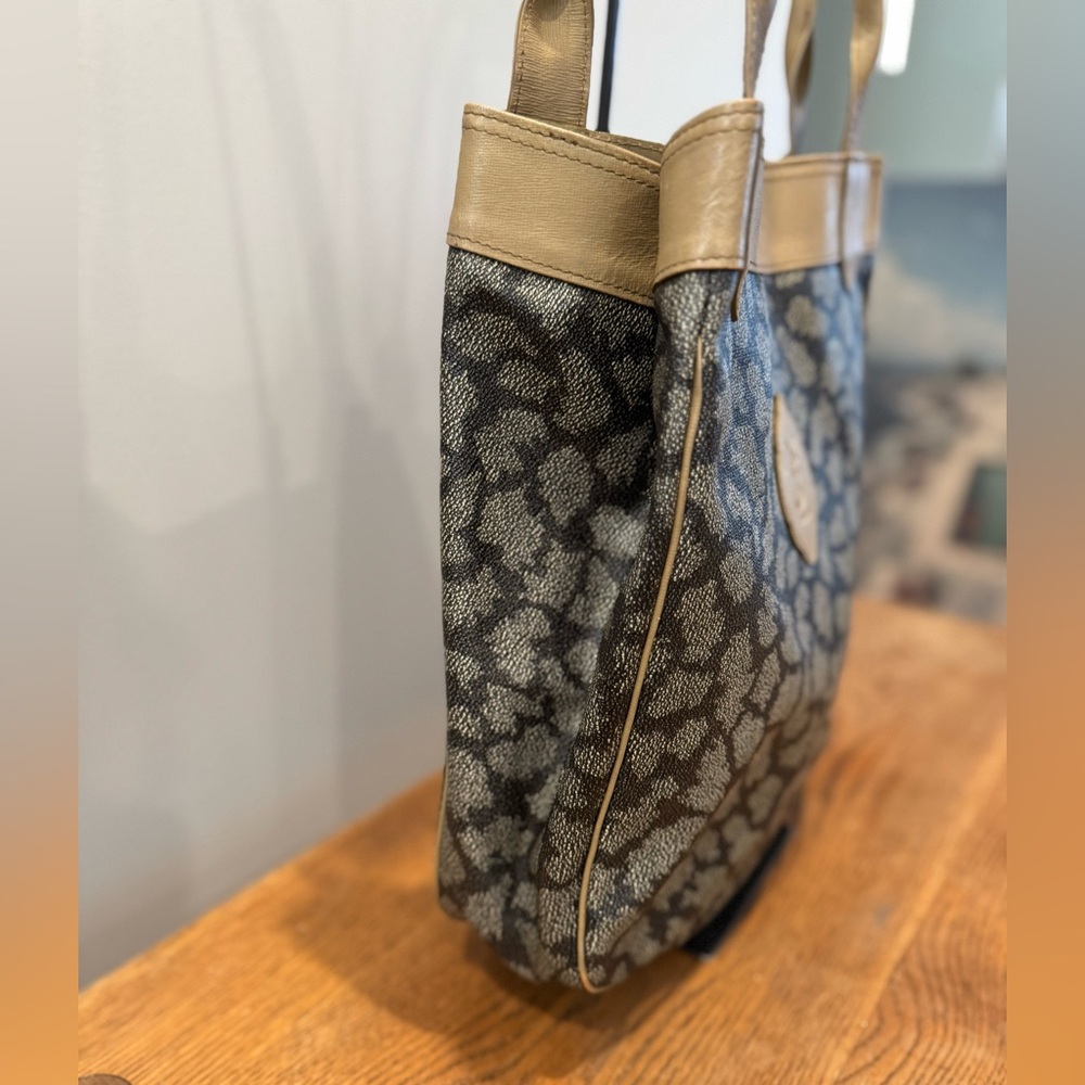 Yves Saint Laurent YSL Vintage Giraffe Print Canvas Tote Shoulder Bag - Picture 3 of 12
